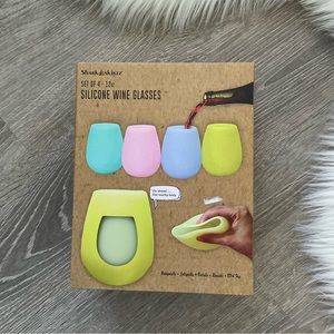 NWT SHARK SKINZZ Silicone Indestructible Wine Glasses For Travel Party Poolside